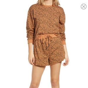 NWT BLANK NYC Cheetah Print Oversized Sweatshirt Sz XS